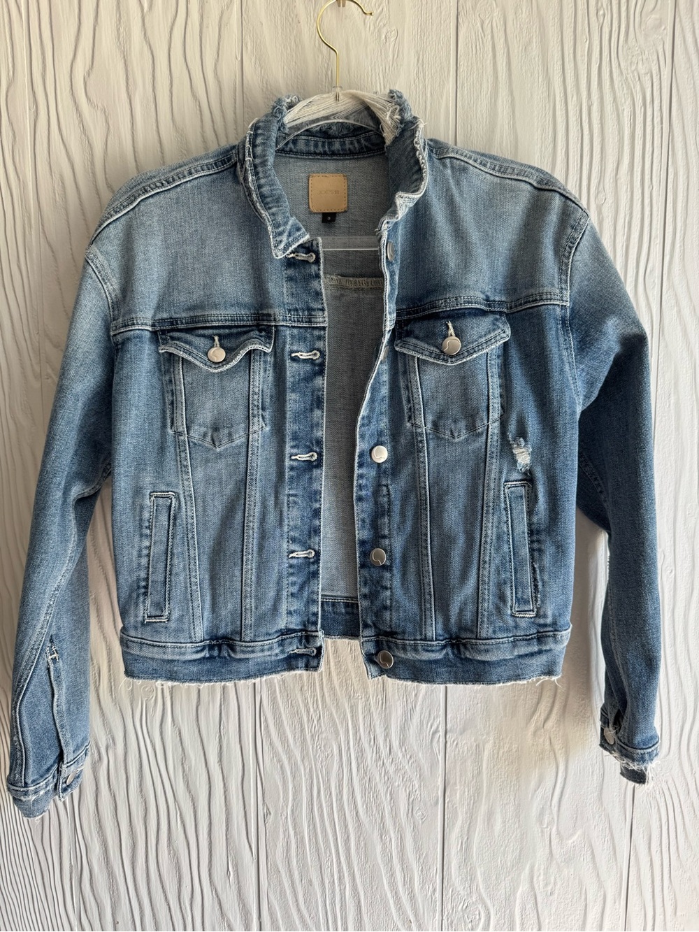 Joe's Jeans Holmby Distressed Denim Jacket in Blue Sz: Small